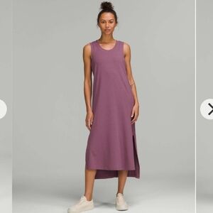 Lululemon All Yours Tank Maxi Sleeveless Dress In Vintage Plum Pima Cotton